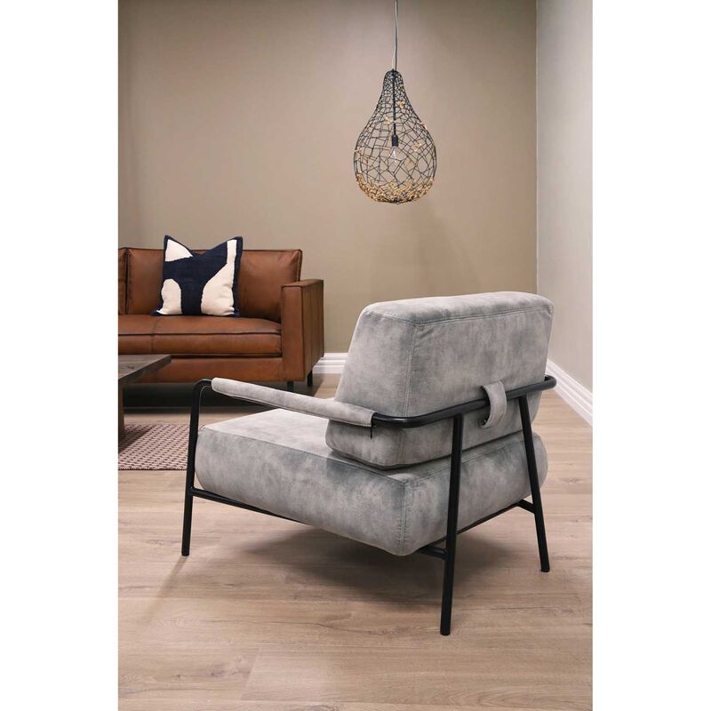 Pure Sinclair Velvet Chair - Steel Grey / Black Legs image number 1